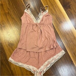 Eberjey Women's Lace Trim Pajama Set - Dusty Rose